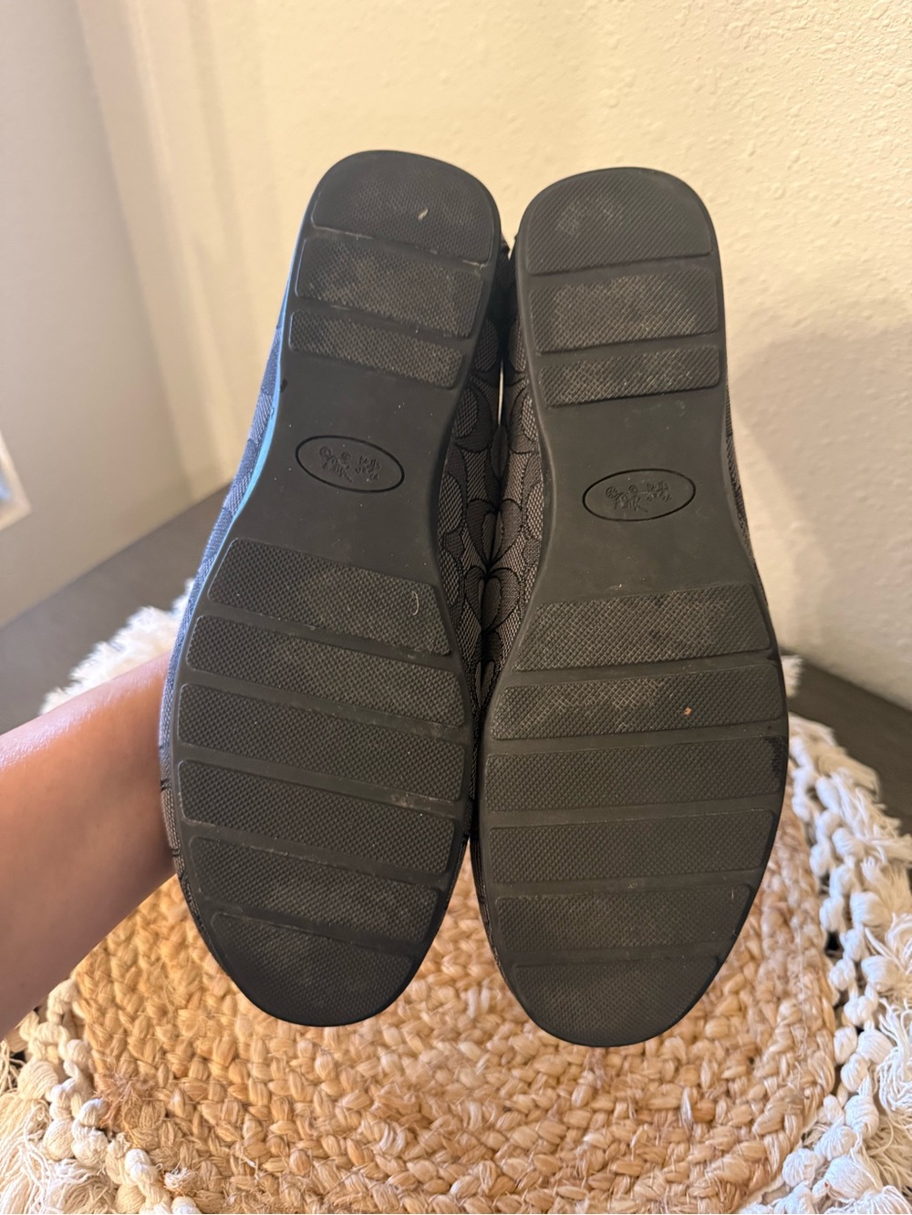 Coach Signature Jacquard Loafers Black Grey Monogram Moccasins Shoes 8.5 - Picture 16 of 17